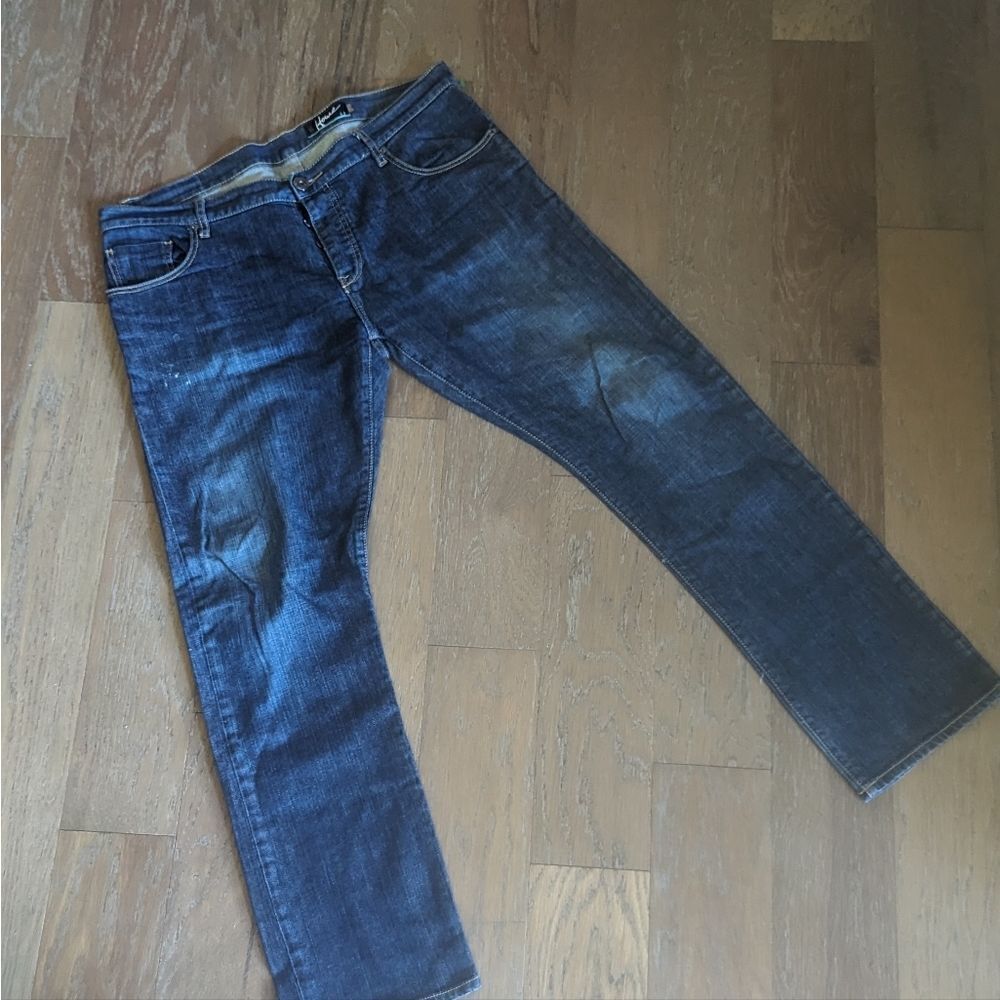Howe Mens Vintage Button Fly Dark Wash Denim Blue Jeans Size 38 - Picture 2 of 6